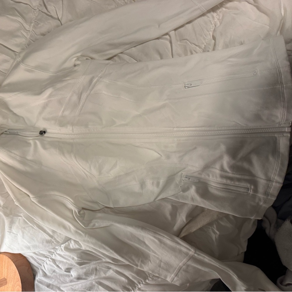 Lulu White Zip-Up Jacket